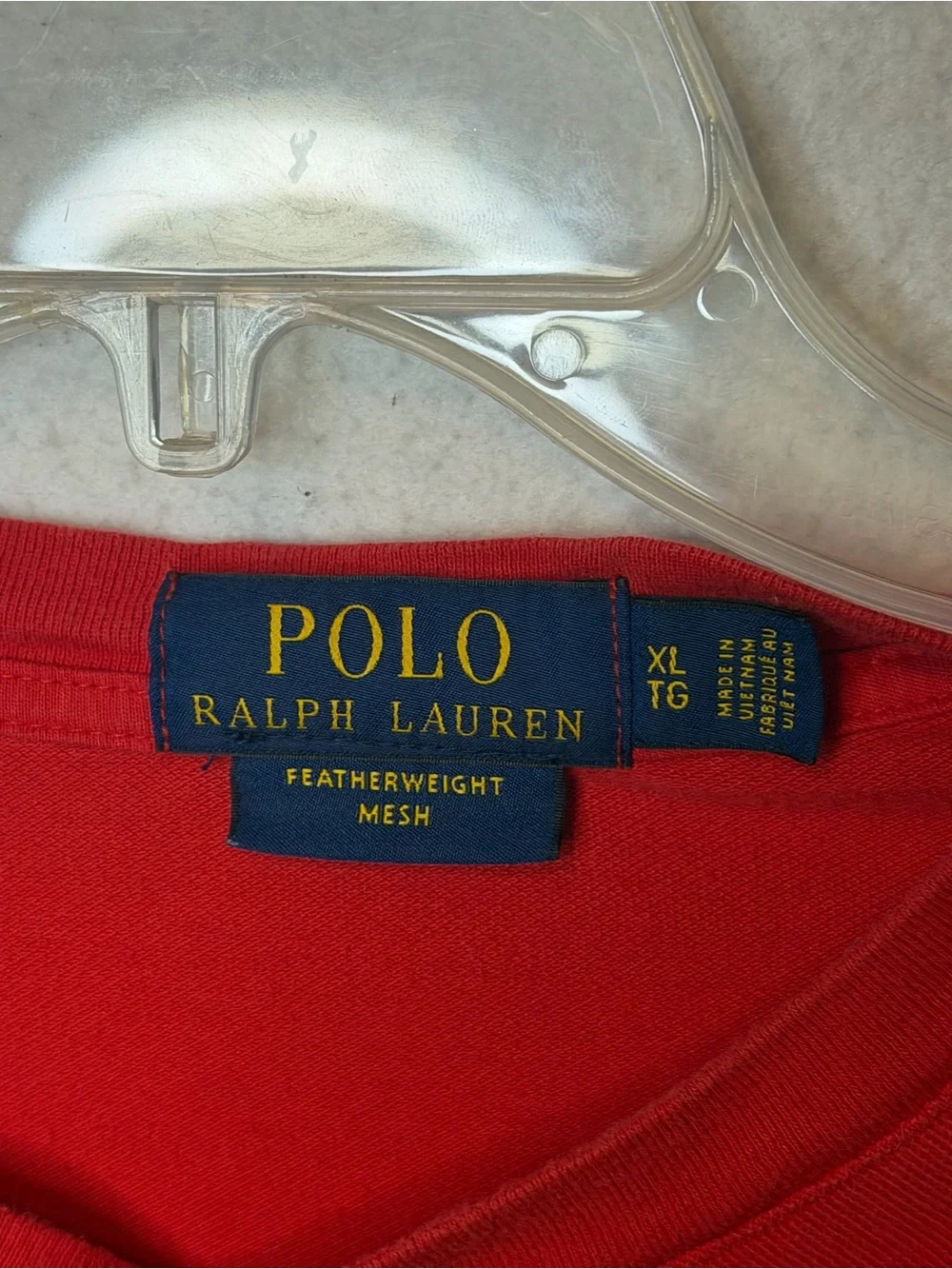 Polo Ralph Lauren Men’s XL Red Featherweight Mesh Henley Shirt Pony Logo